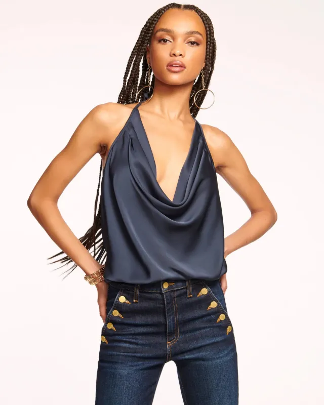 Ramy Brook - Hettie Cowl Neck Halter Top - Navy sold by Jessie Boutique