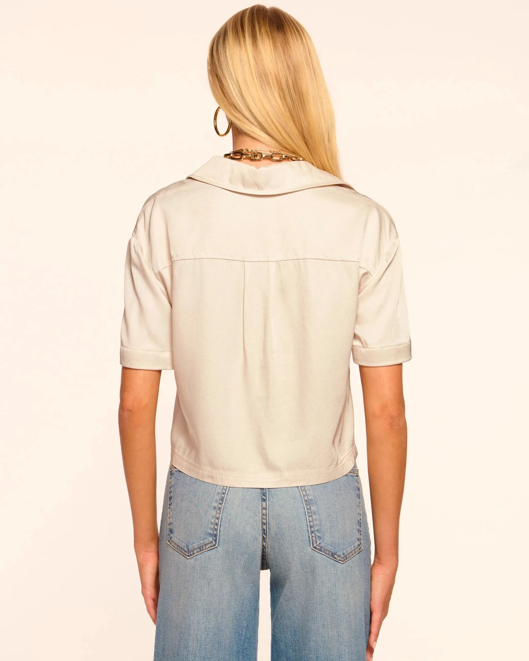Ramy Brook - Ophelia Button Down Short Sleeve Top - Sandstone sold by Jessie Boutique product image thumbnail 2