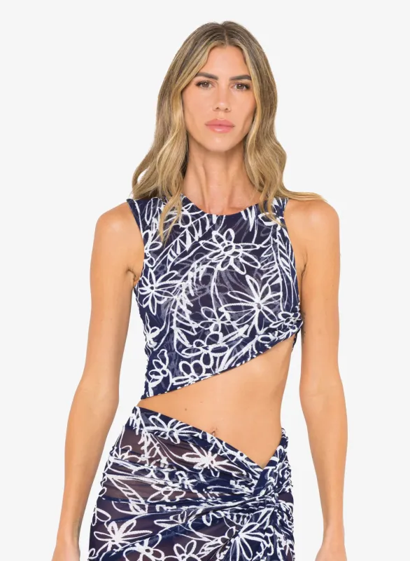 JBQ - Araminta Top - Navy/White Floral sold by Jessie Boutique
