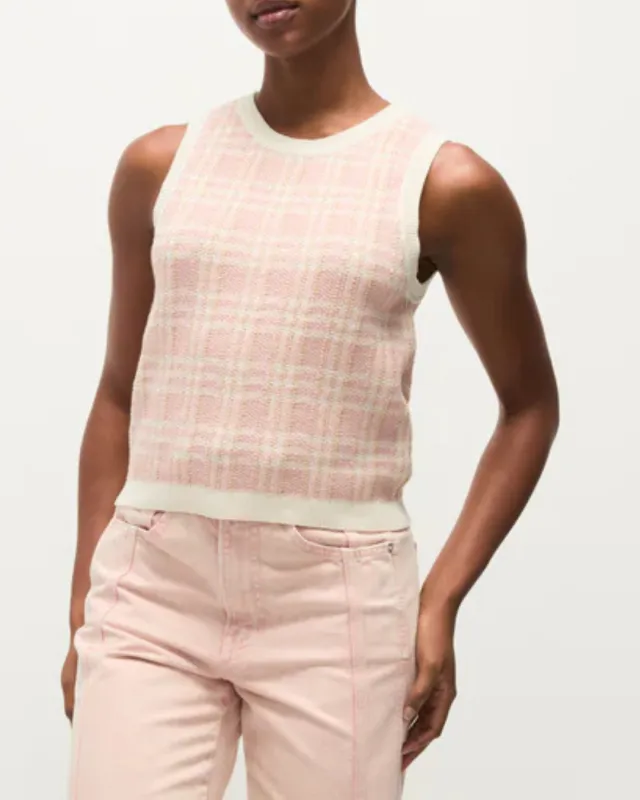 Veronica Beard - Jerrel Knit Tank - Off White/Pink Clay sold by Jessie Boutique