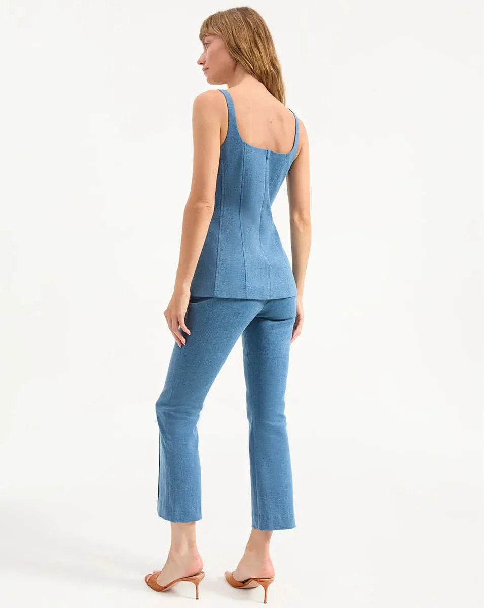 Veronica Beard - Liana Button-Up Vest Top - Sea Glare sold by Jessie Boutique product image thumbnail 3