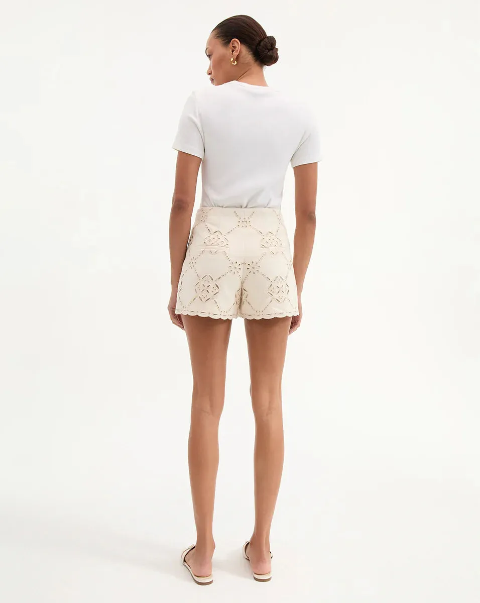 Veronica Beard - Jazmin Eyelet Short - Ecru sold by Jessie Boutique product image thumbnail 3