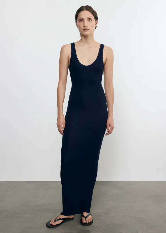 Enza Costa - Silk Knit Tank Midi Dress - Black sold by Jessie Boutique