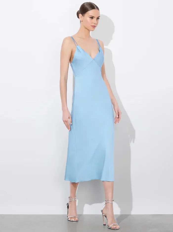 Alice + Olivia - Kiro V-neck Slip Dress - Mineral Blue sold by Jessie Boutique product image thumbnail 3