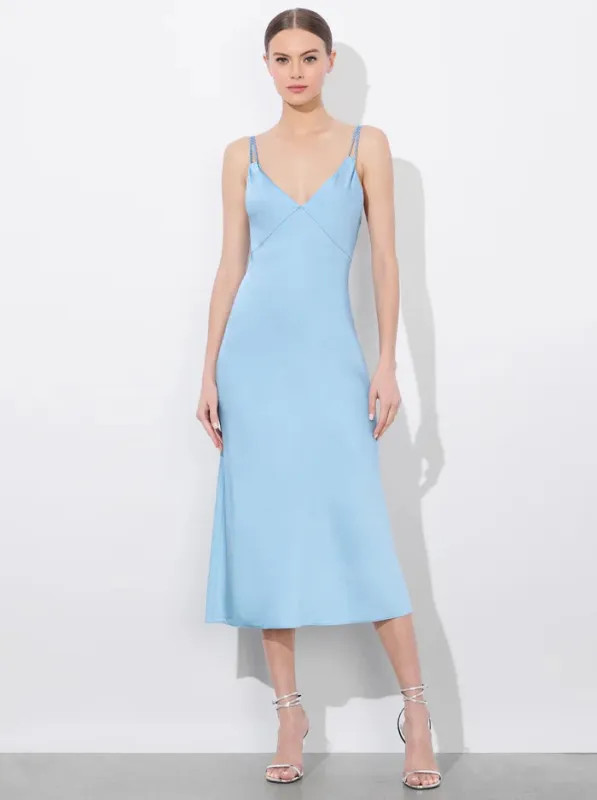 Alice + Olivia - Kiro V-neck Slip Dress - Mineral Blue sold by Jessie Boutique
