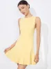 Alice + Olivia - Isa Crewneck Mini Dress - Butter sold by Jessie Boutique