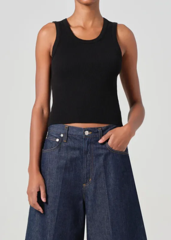 Agolde - Shrunken Poppy Tank - Black sold by Jessie Boutique