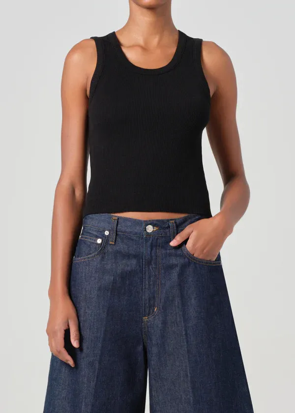 Agolde - Shrunken Poppy Tank - Black sold by Jessie Boutique