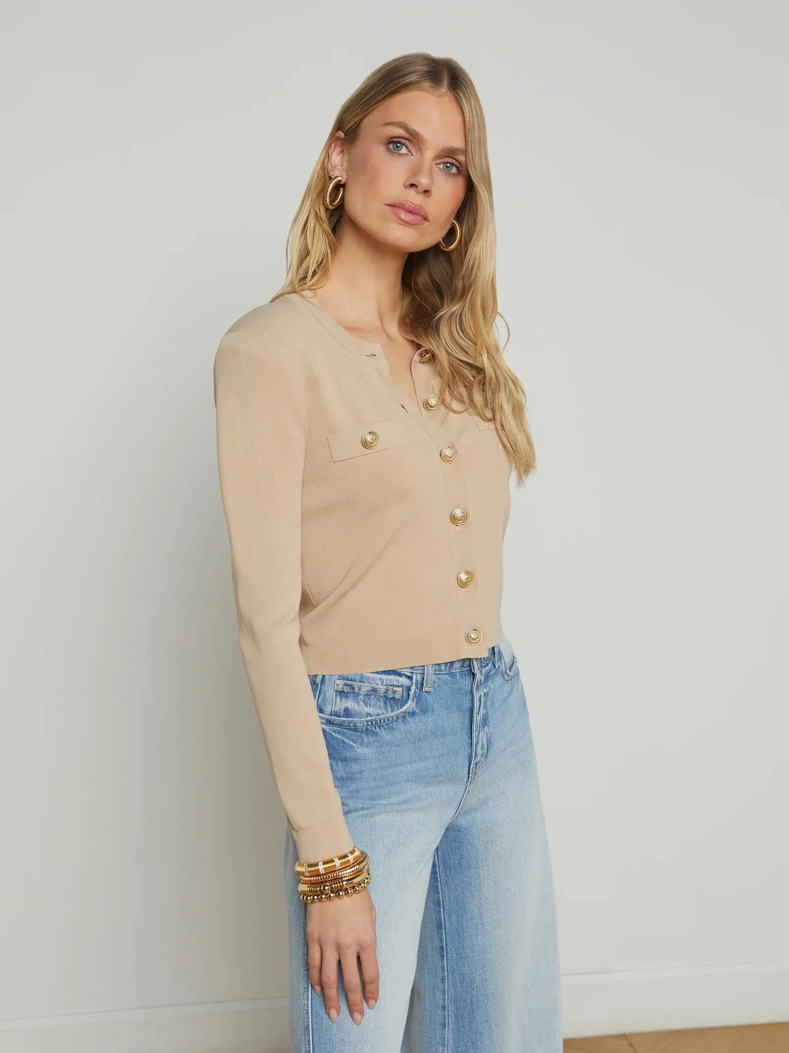 L’agence - Toulouse Cardigan - Almond sold by Jessie Boutique product image thumbnail 4