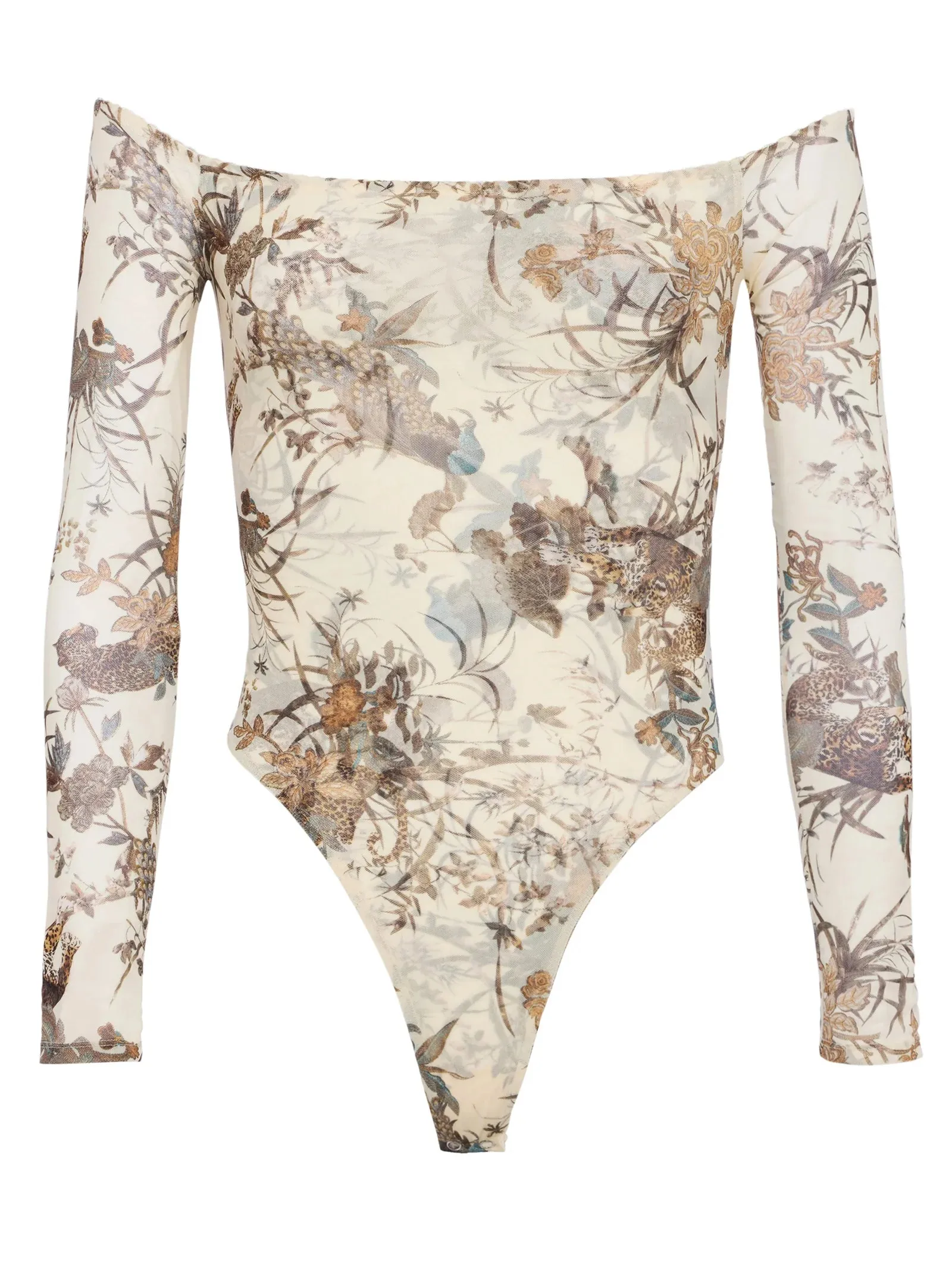L’agence - Peonie Off-The-Shoulder Bodysuit - Ecru Multi Tapestry Jungle sold by Jessie Boutique product image thumbnail 4