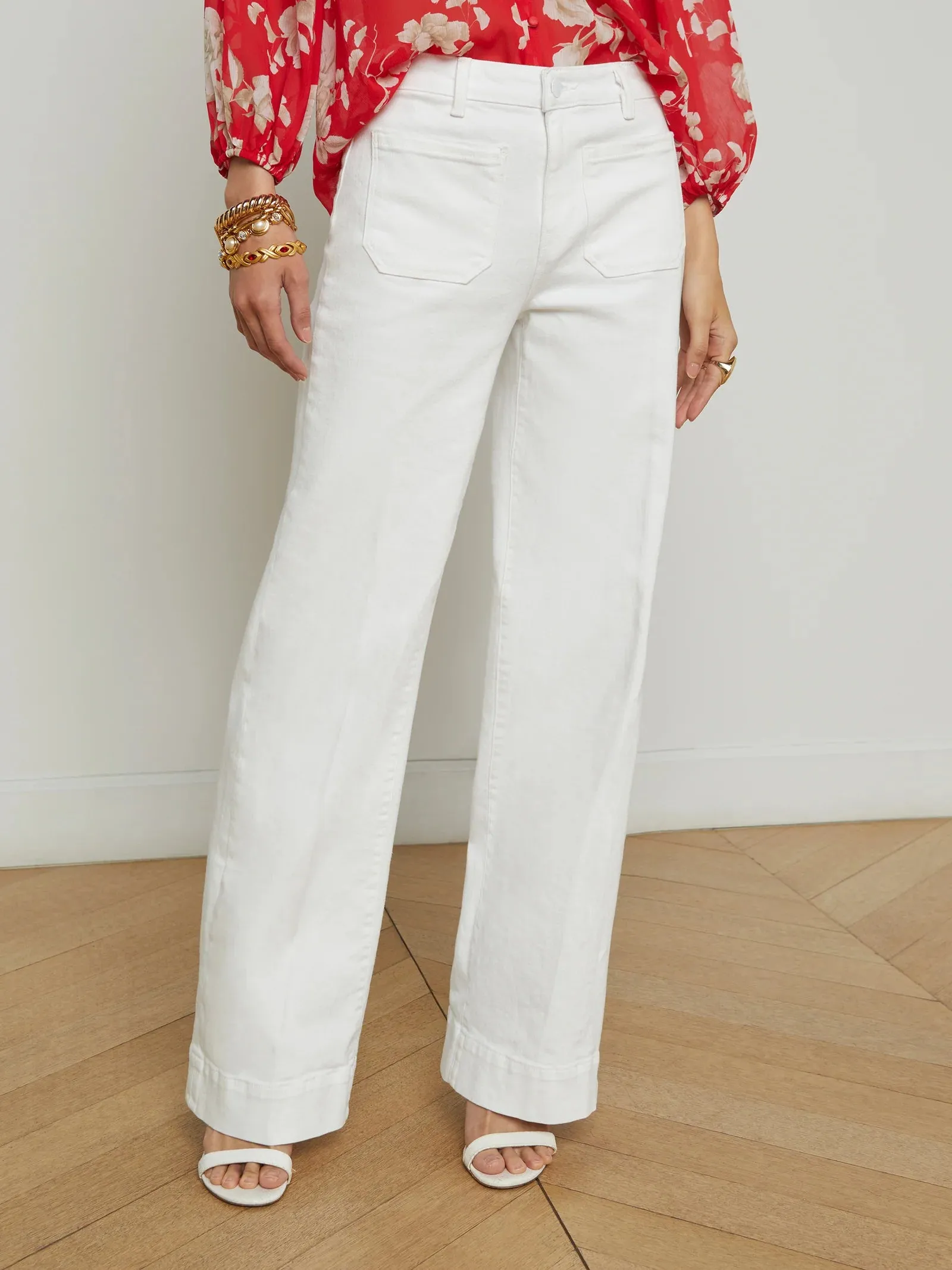 L'agence - Nolan Patch Pocket Jean - Blanc sold by Jessie Boutique product image thumbnail 2