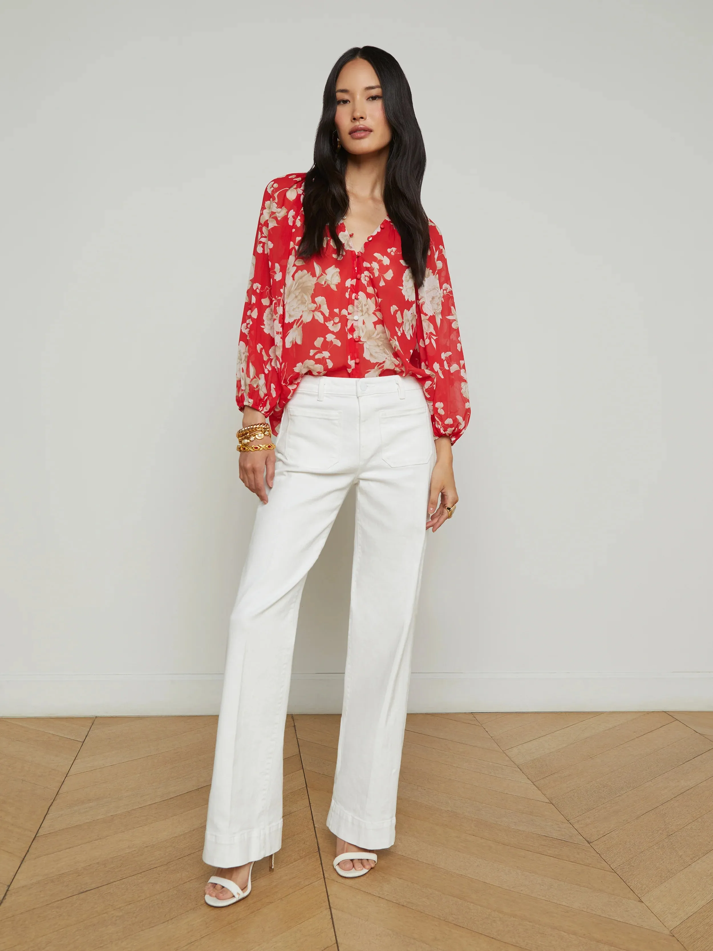 L'agence - Nolan Patch Pocket Jean - Blanc sold by Jessie Boutique