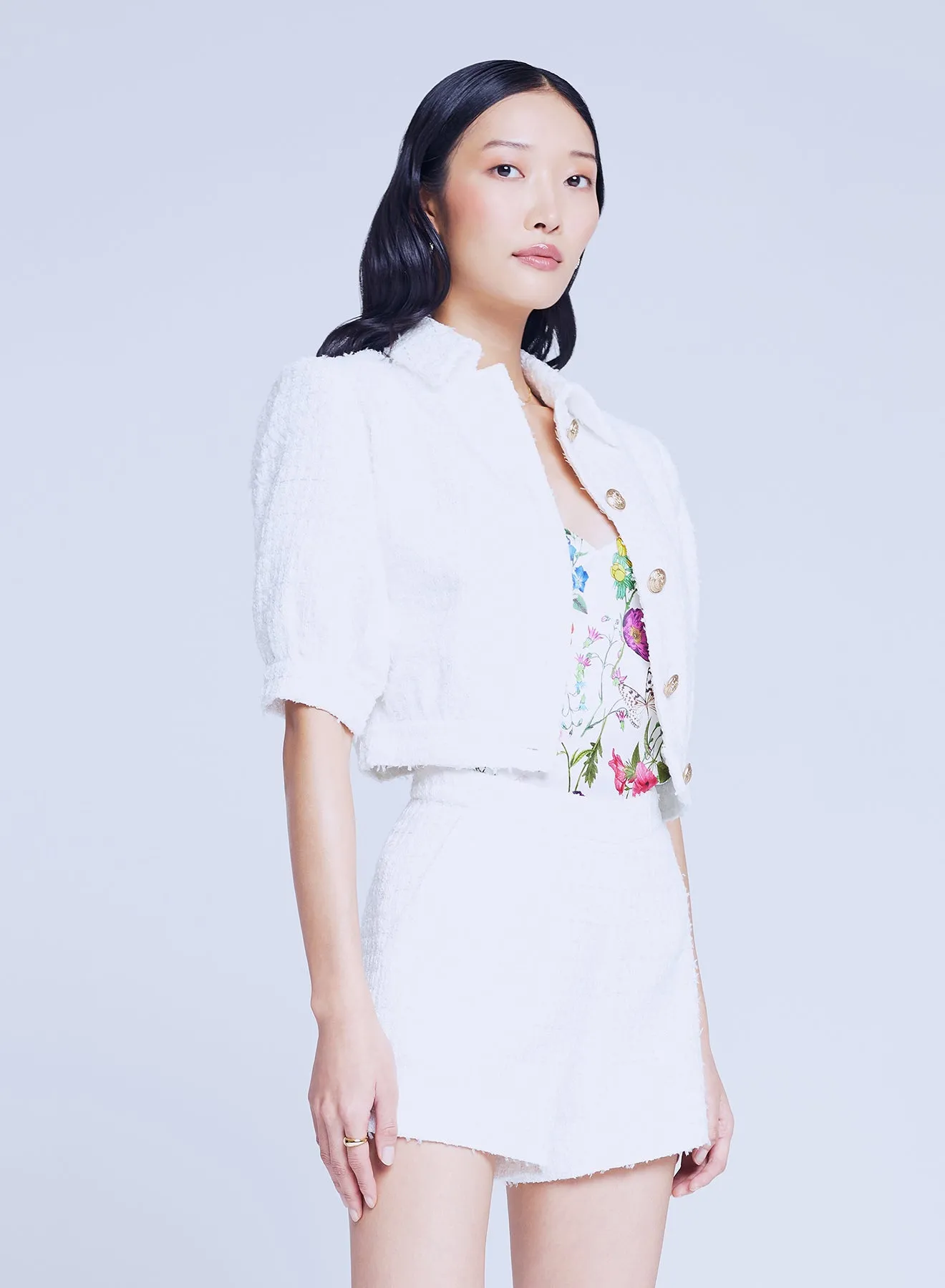 L’agence - Cove Tweed Jacket - White sold by Jessie Boutique