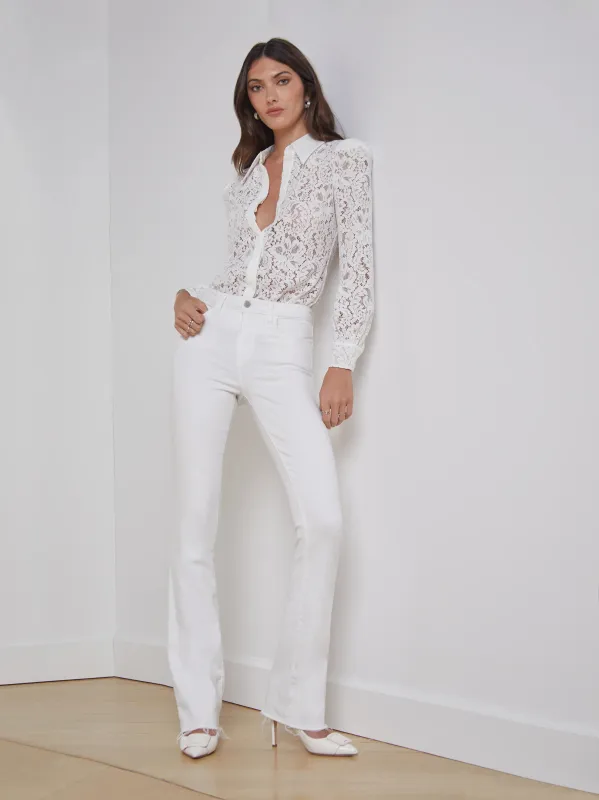 L'agence - Ruth Straight-Leg Jean - Blanc sold by Jessie Boutique