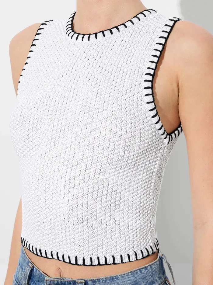 Alice + Olivia - Amity Tank - Soft White/Black sold by Jessie Boutique product image thumbnail 2