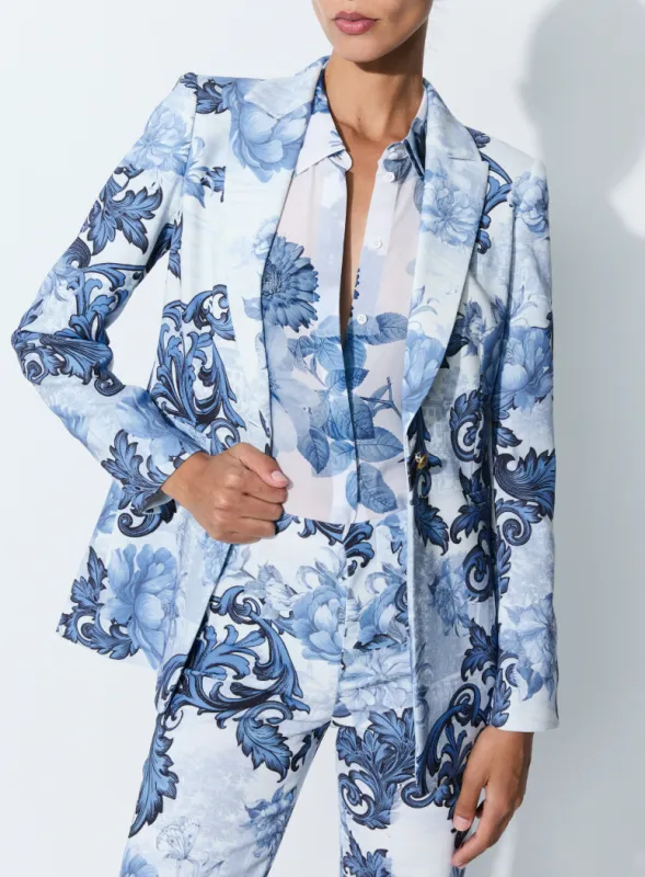 Alice + Olivia - Breann Long Fitted Blazer - Scroll Symphony made by Alice + Olivia