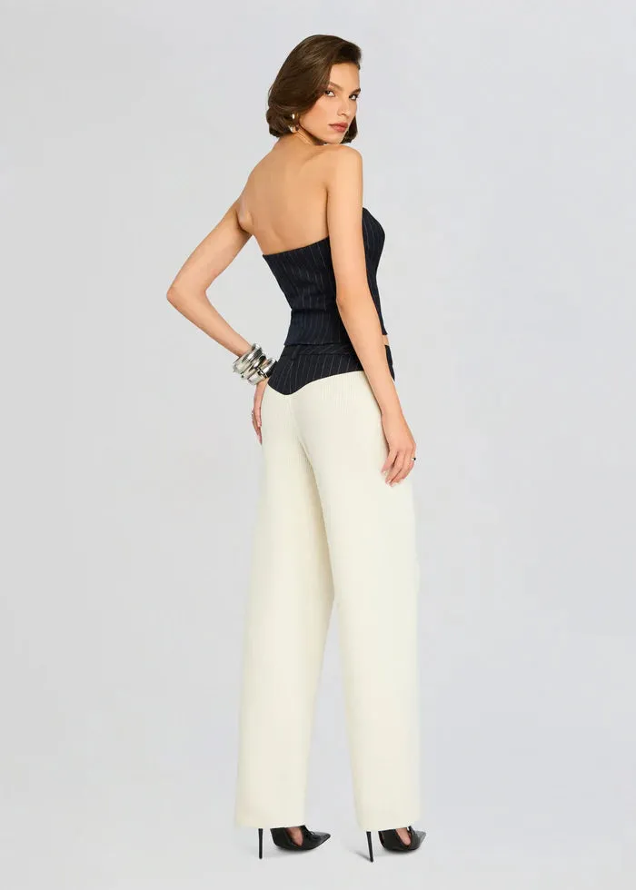 SER.O.YA - Shaina Pant - White/Navy Pinstripe sold by Jessie Boutique product image thumbnail 3