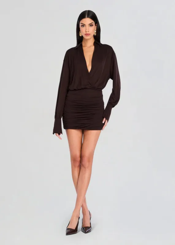 SER.O.YA - Myla Mini Dress - Ash Brown sold by Jessie Boutique