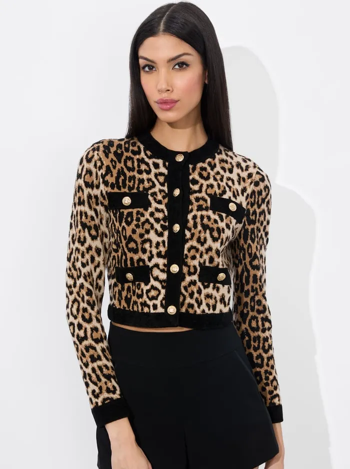 Alice + Olivia - Claira Leopard Cardigan - Catwalk Multi sold by Jessie Boutique