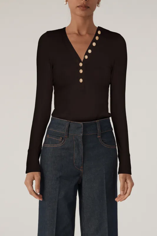 Generation love - Minny Rib Bodysuit - Black sold by Jessie Boutique