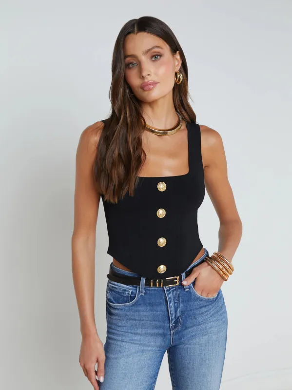 L’agence - Saga Top - Black/Gold sold by Jessie Boutique