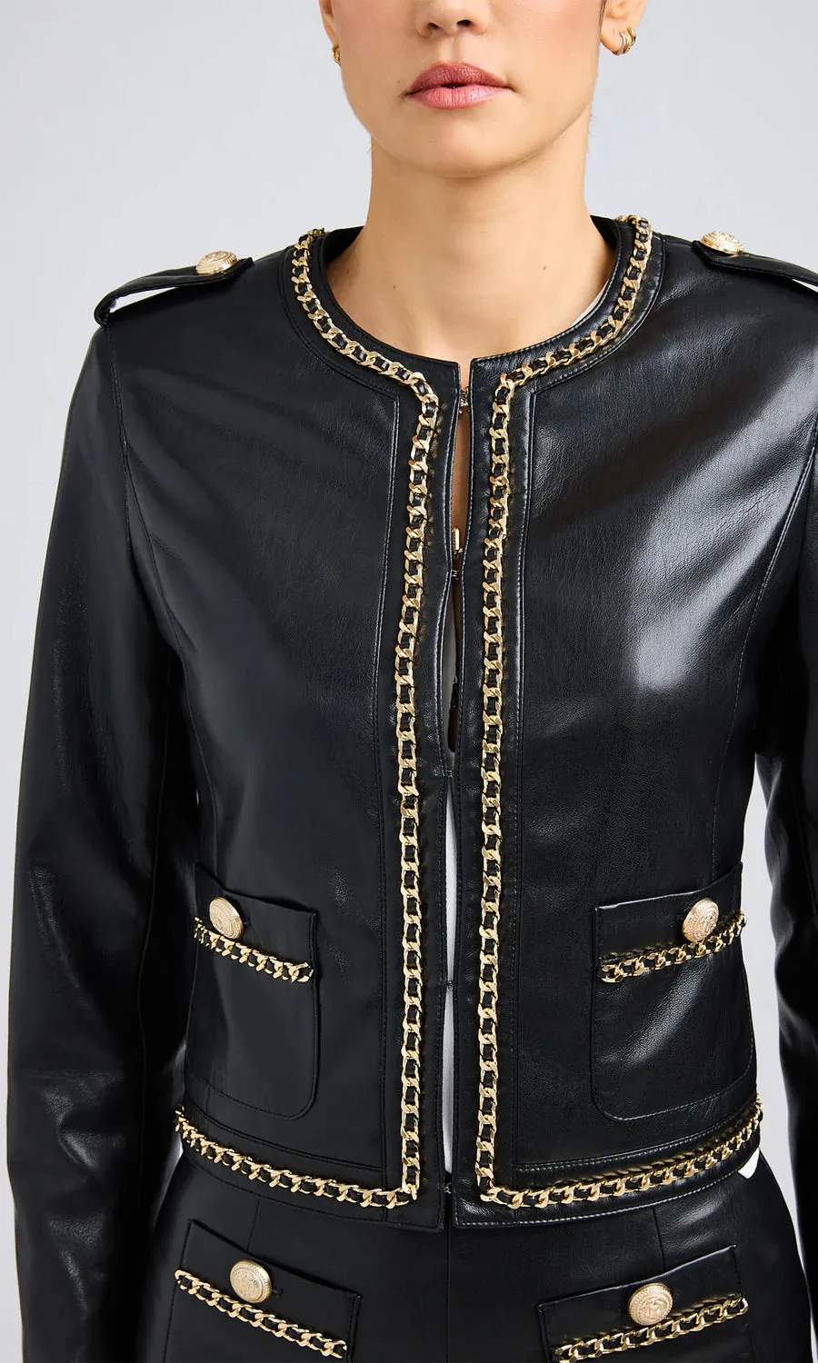 Generation love - Jemmy Chain Vegan Leather Jacket - Black sold by Jessie Boutique product image thumbnail 4