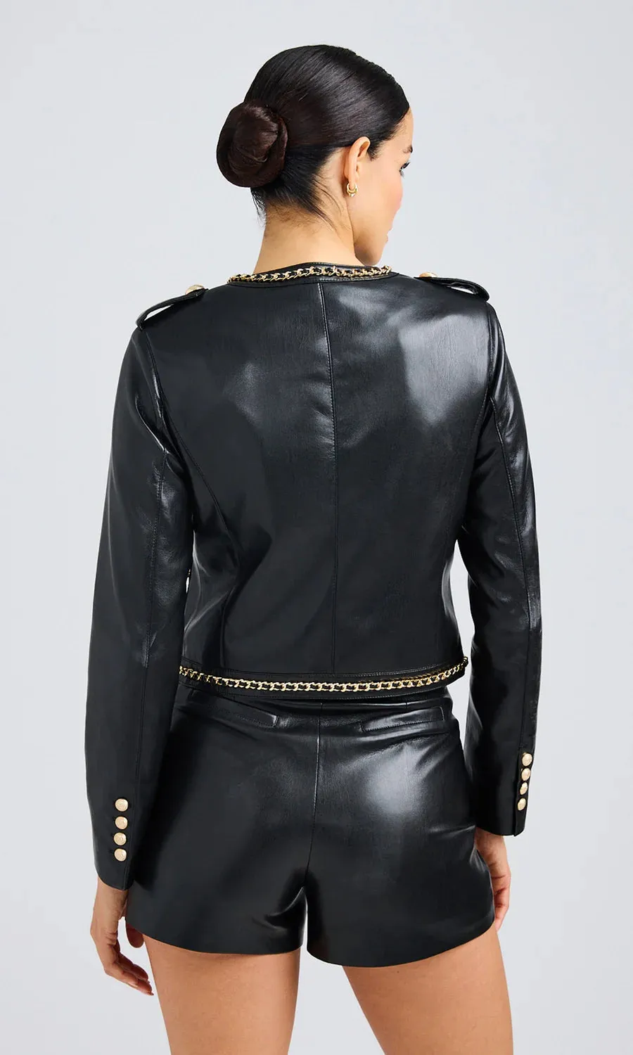 Generation love - Jemmy Chain Vegan Leather Jacket - Black sold by Jessie Boutique product image thumbnail 5