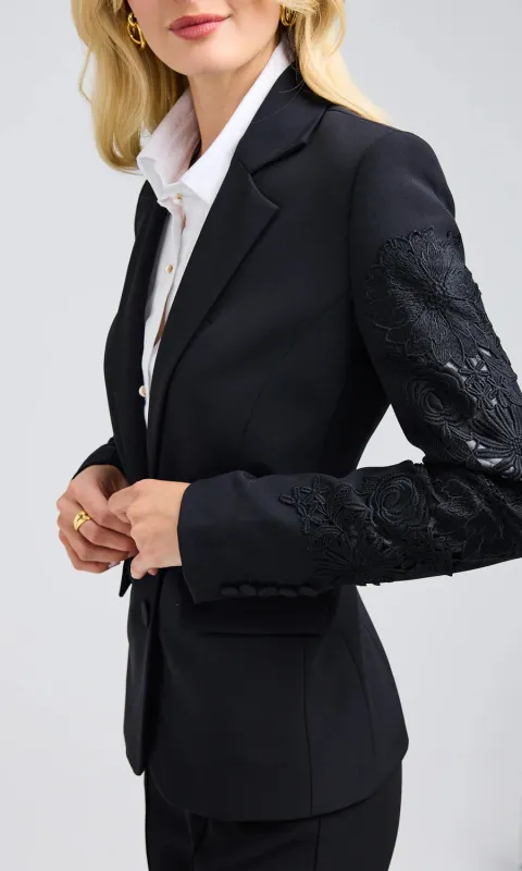 Generation love - Venturi Lace Combo Blazer - Black sold by Jessie Boutique