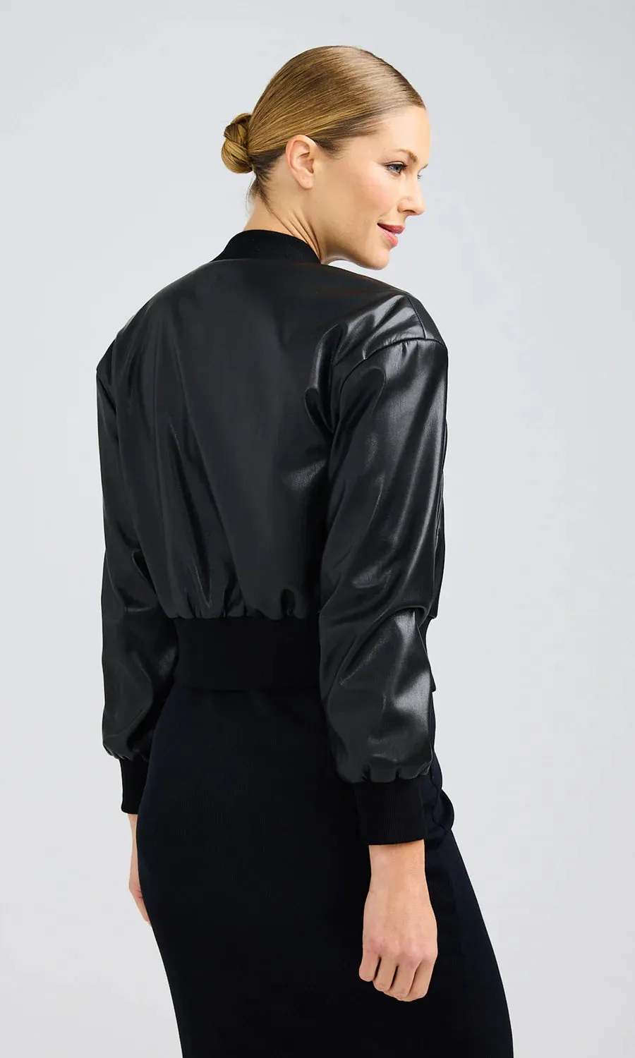 Generation love - Adalyn Vegan Leather Bomber - Black sold by Jessie Boutique product image thumbnail 4