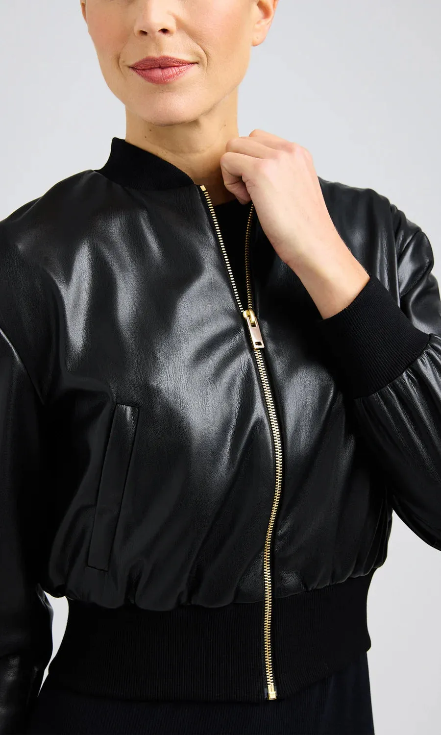 Generation love - Adalyn Vegan Leather Bomber - Black sold by Jessie Boutique product image thumbnail 2