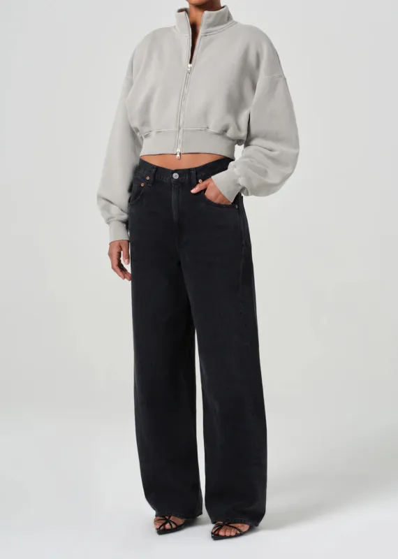 Agolde - Asta Zip Sweatshirt - Drab sold by Jessie Boutique