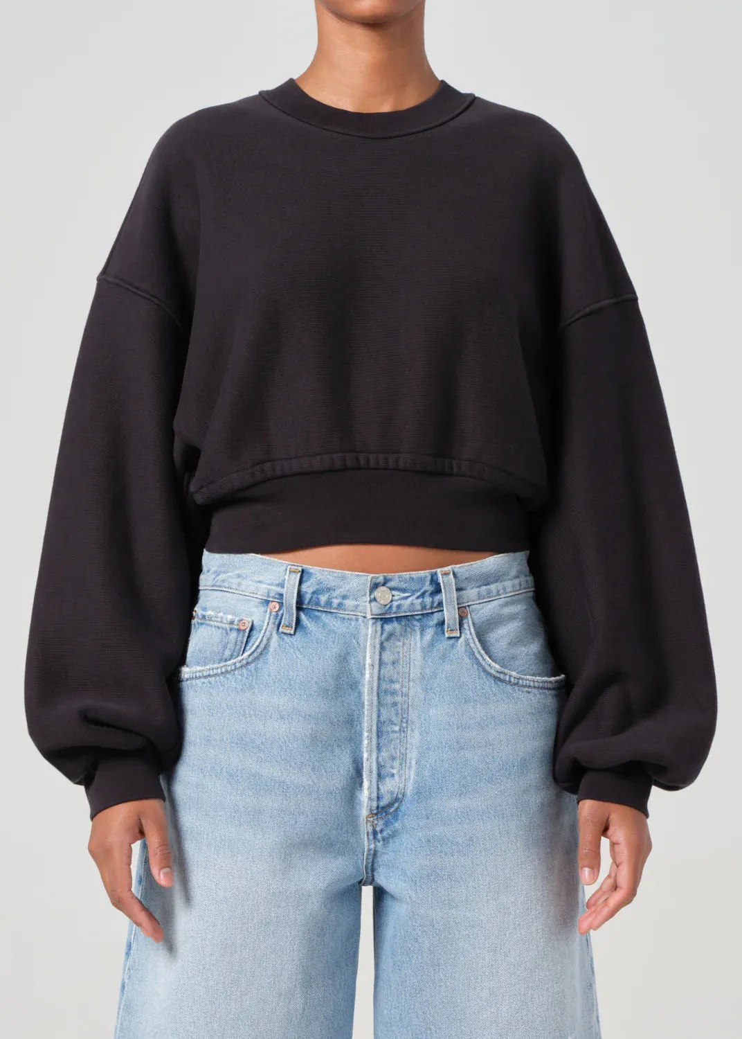 Agolde - Kit Sweatshirt - Washed Black sold by Jessie Boutique