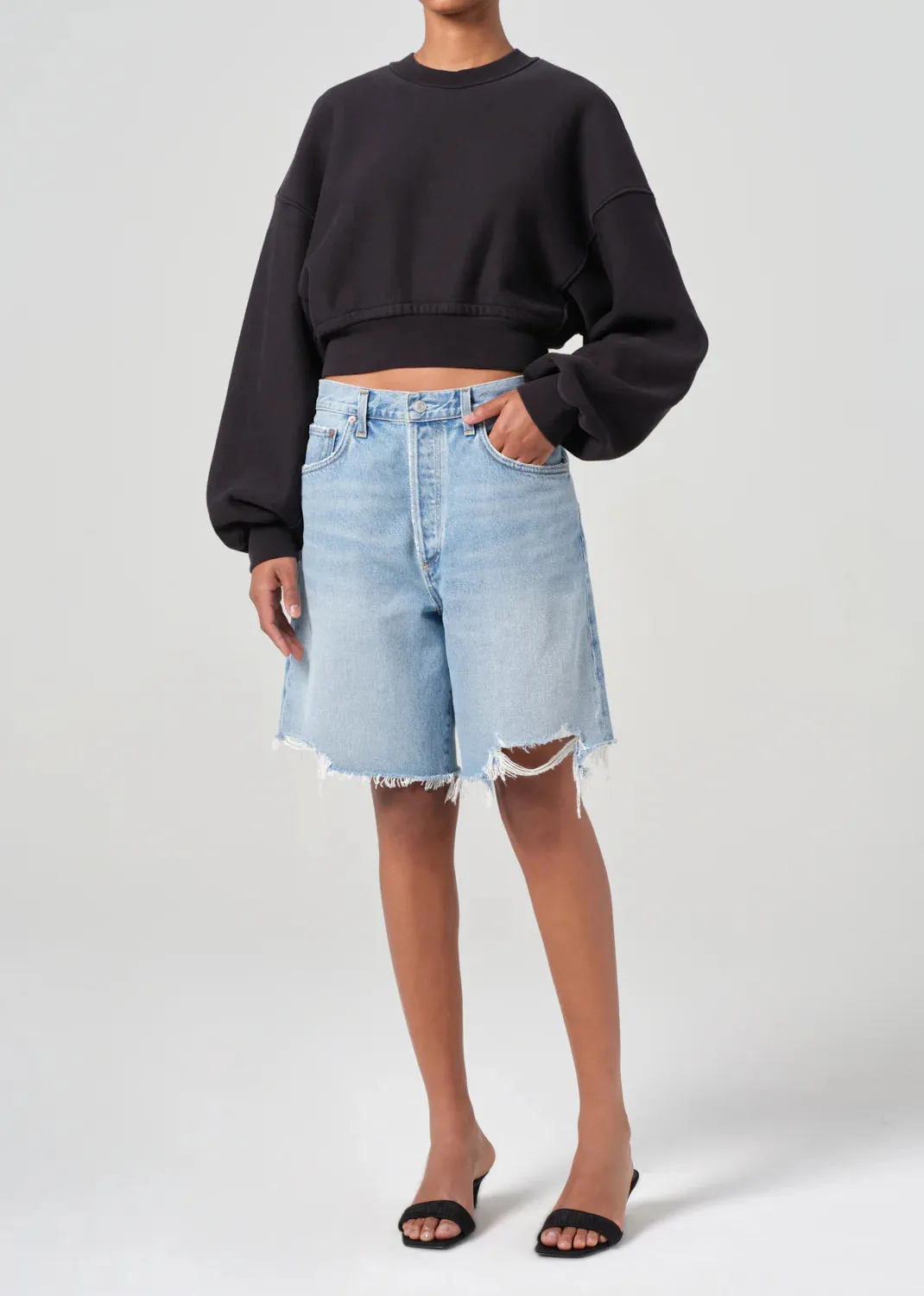 Agolde - Kit Sweatshirt - Washed Black sold by Jessie Boutique product image thumbnail 3