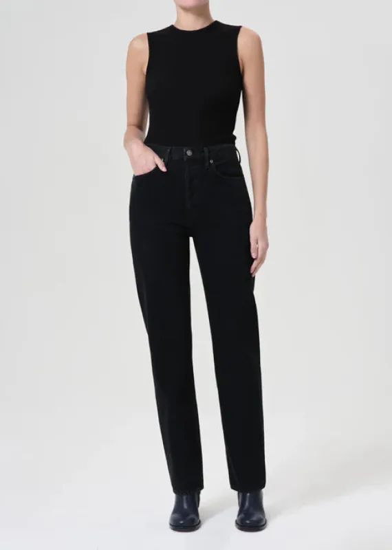 Agolde - 90's Pinch Waist High Rise Straight Long - Crushed sold by Jessie Boutique