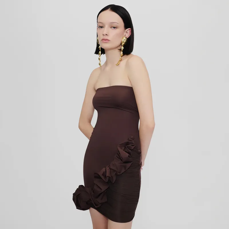 Maygel Coronel - Chari Mini Dress - Brown sold by Jessie Boutique