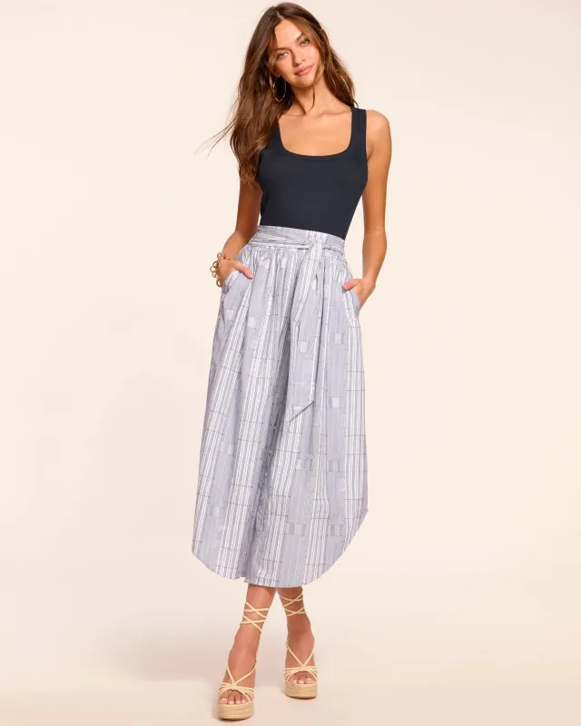 Ramy Brook - Aralyn Poplin Combo Sleeveless Midi Dress - Navy Patchwork made by Ramy Brook