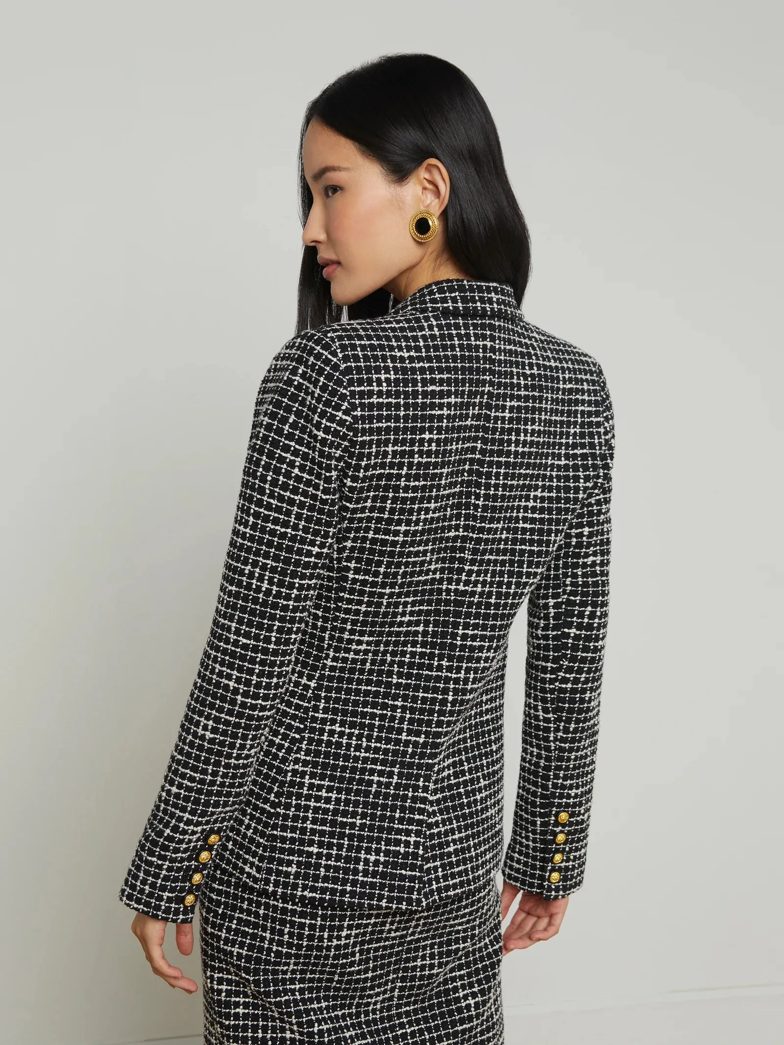 L'agence - Colin Tweed Blazer - Black/Ecru sold by Jessie Boutique product image thumbnail 3