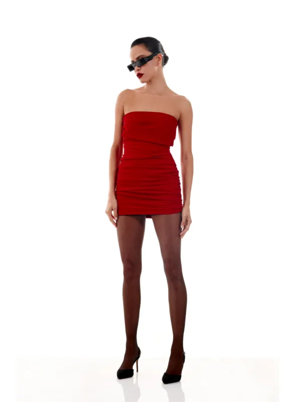 The Sei - Pleated Bustier - Cherry sold by Jessie Boutique
