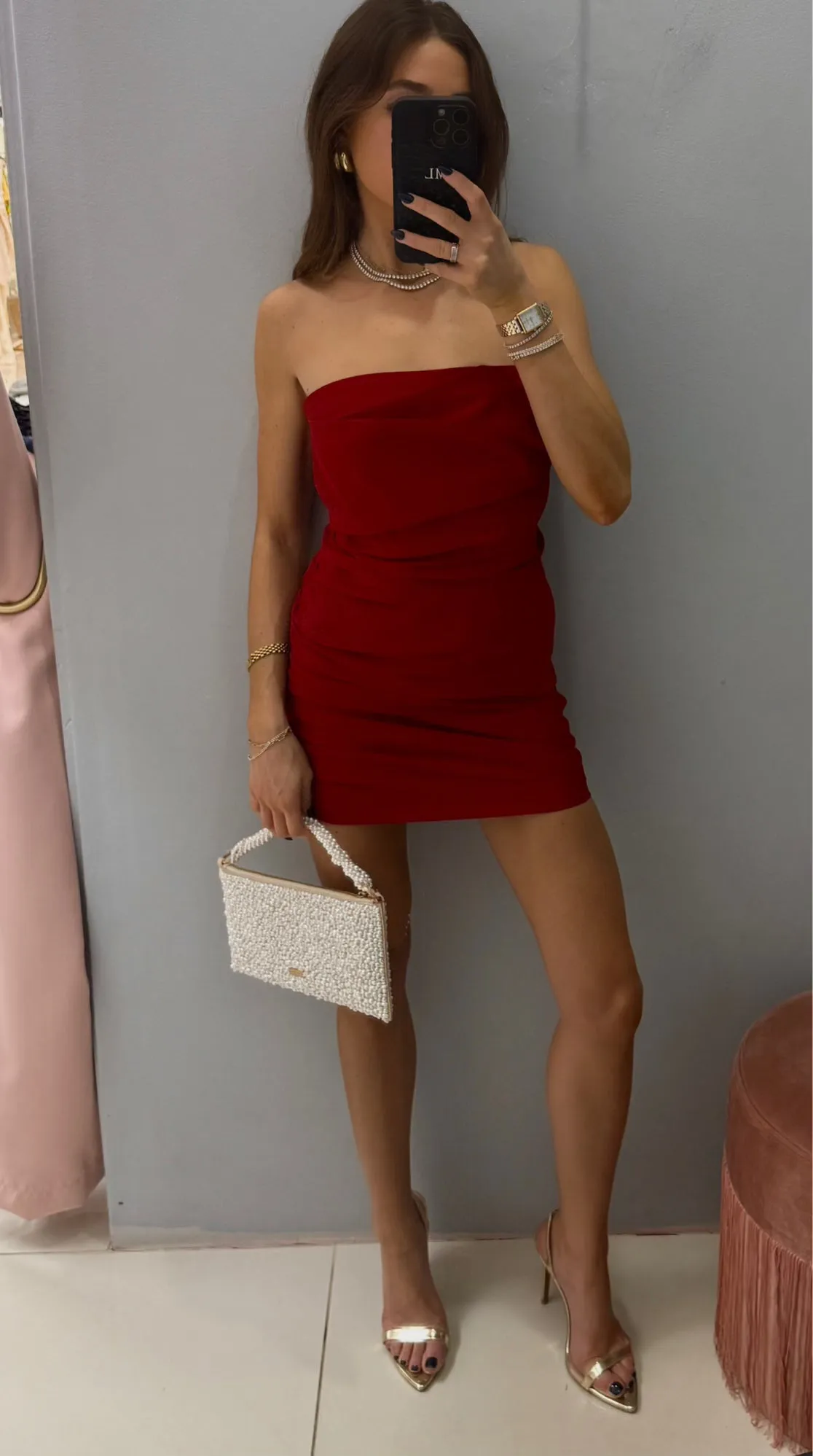 The Sei - Ruched Mini Skirt - Cherry sold by Jessie Boutique product image thumbnail 2
