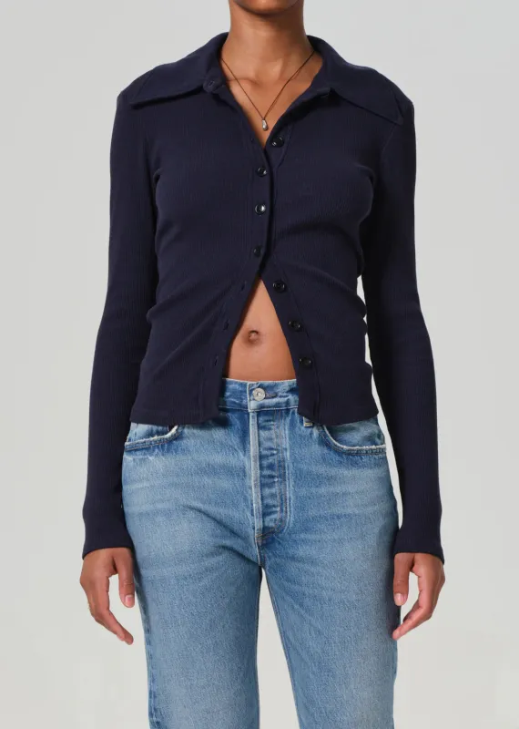 Citizens of Humanity - Gila Polo Top - Navy sold by Jessie Boutique