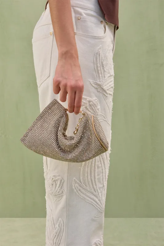 Cult Gaia - Viera Rhinestone Wristlet - Sand Dollar sold by Jessie Boutique