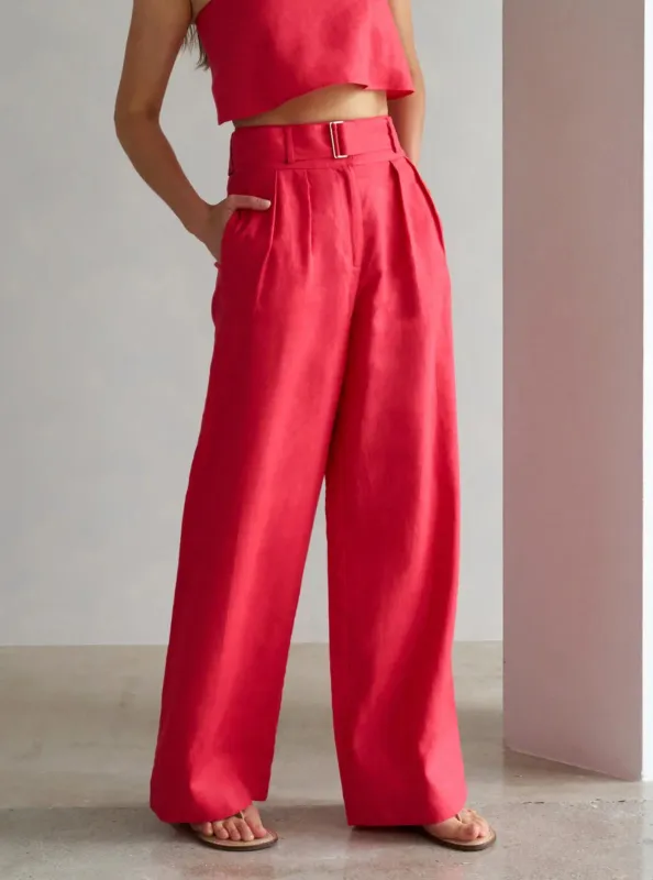 Hevron - Alina Pant - Bright Red sold by Jessie Boutique