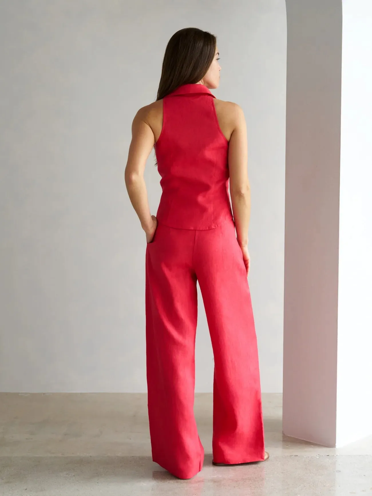 Hevron - Alina Pant - Bright Red sold by Jessie Boutique product image thumbnail 3