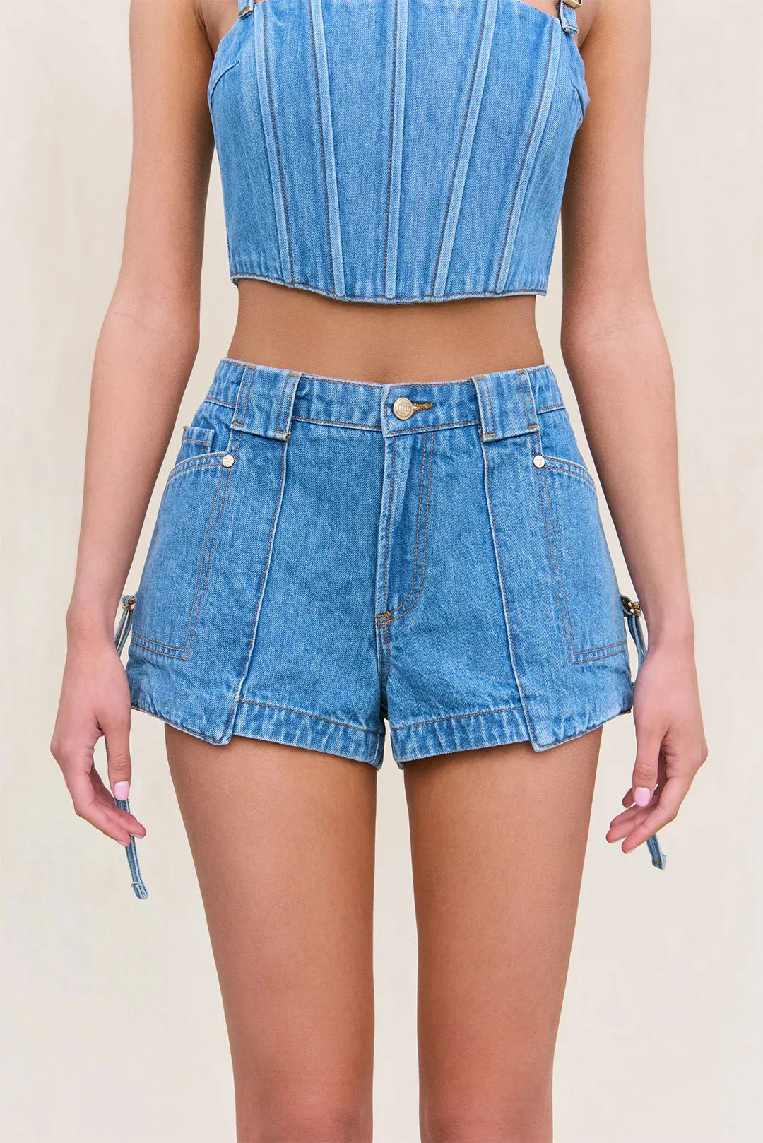 Cult Gaia - Shelley Short - Medium Stone Wash sold by Jessie Boutique