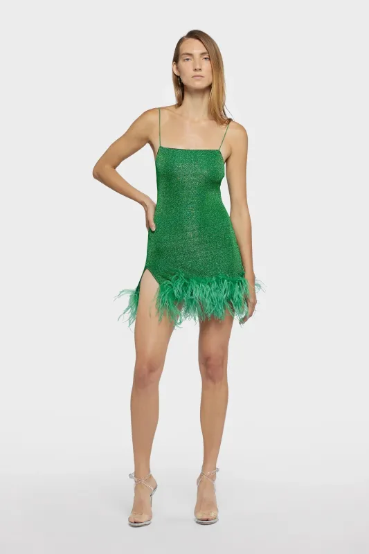 Oséree - Lumière Plumage Mini Dress - Emerald Green sold by Jessie Boutique