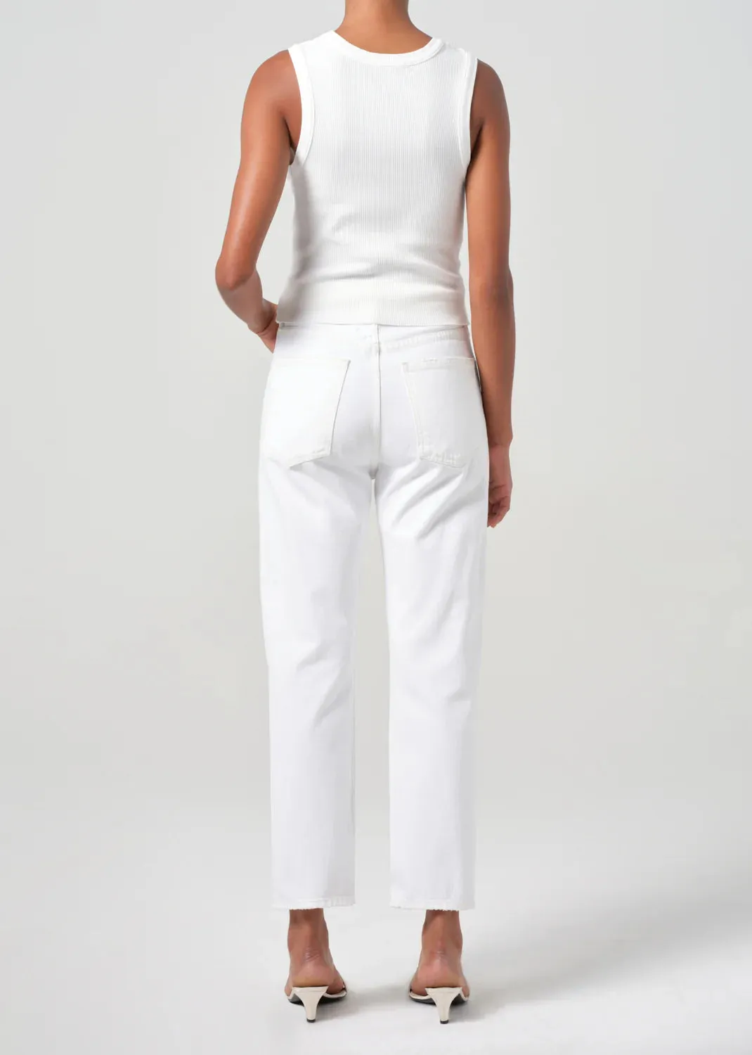 Agolde - 90s Pinch Waist Crop Jean - Marshmallow sold by Jessie Boutique product image thumbnail 2