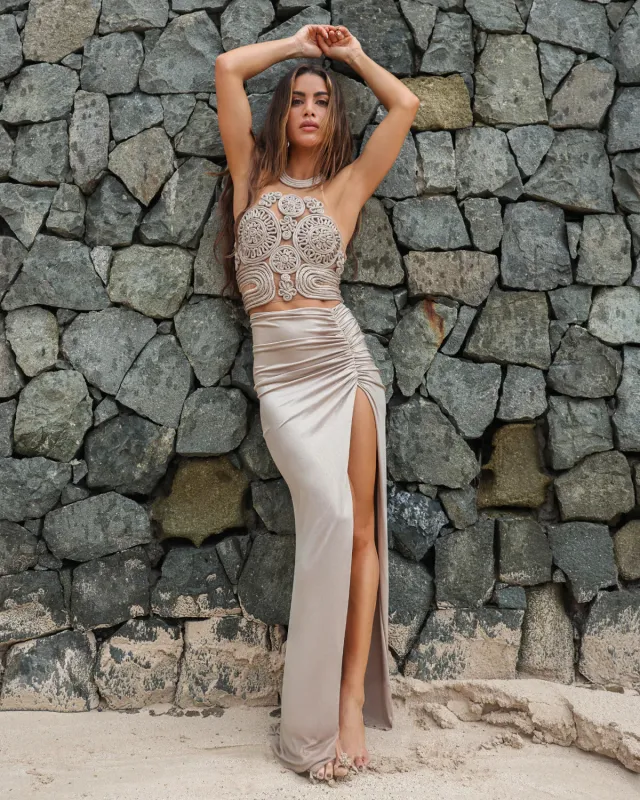 PATBO X CAMILA COELHO - Dune Jersey Maxi Skirt sold by Jessie Boutique