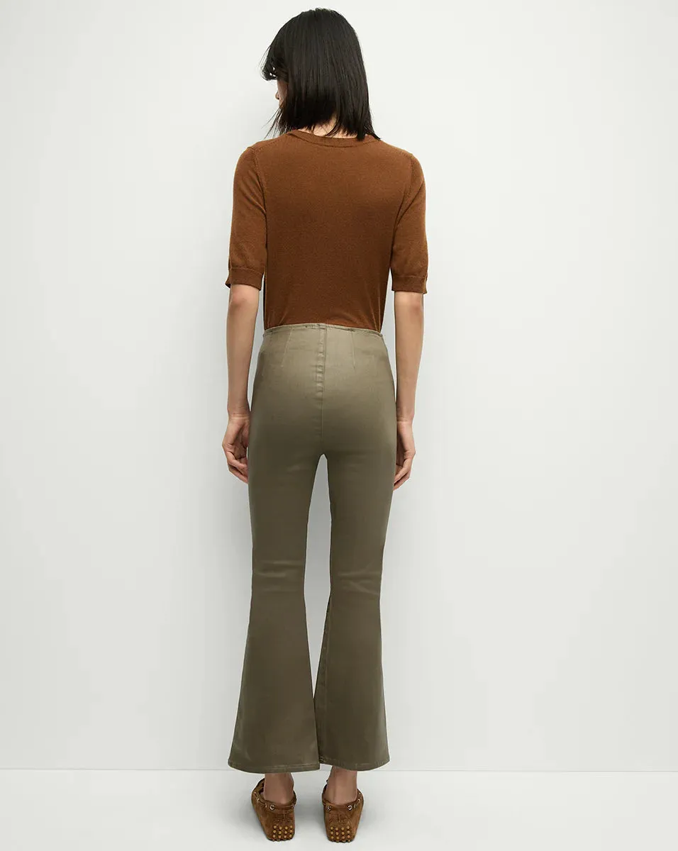 Veronica Beard - Carson Coated Off-Duty Kick-Flare Jean - Army High Gloss sold by Jessie Boutique product image thumbnail 3