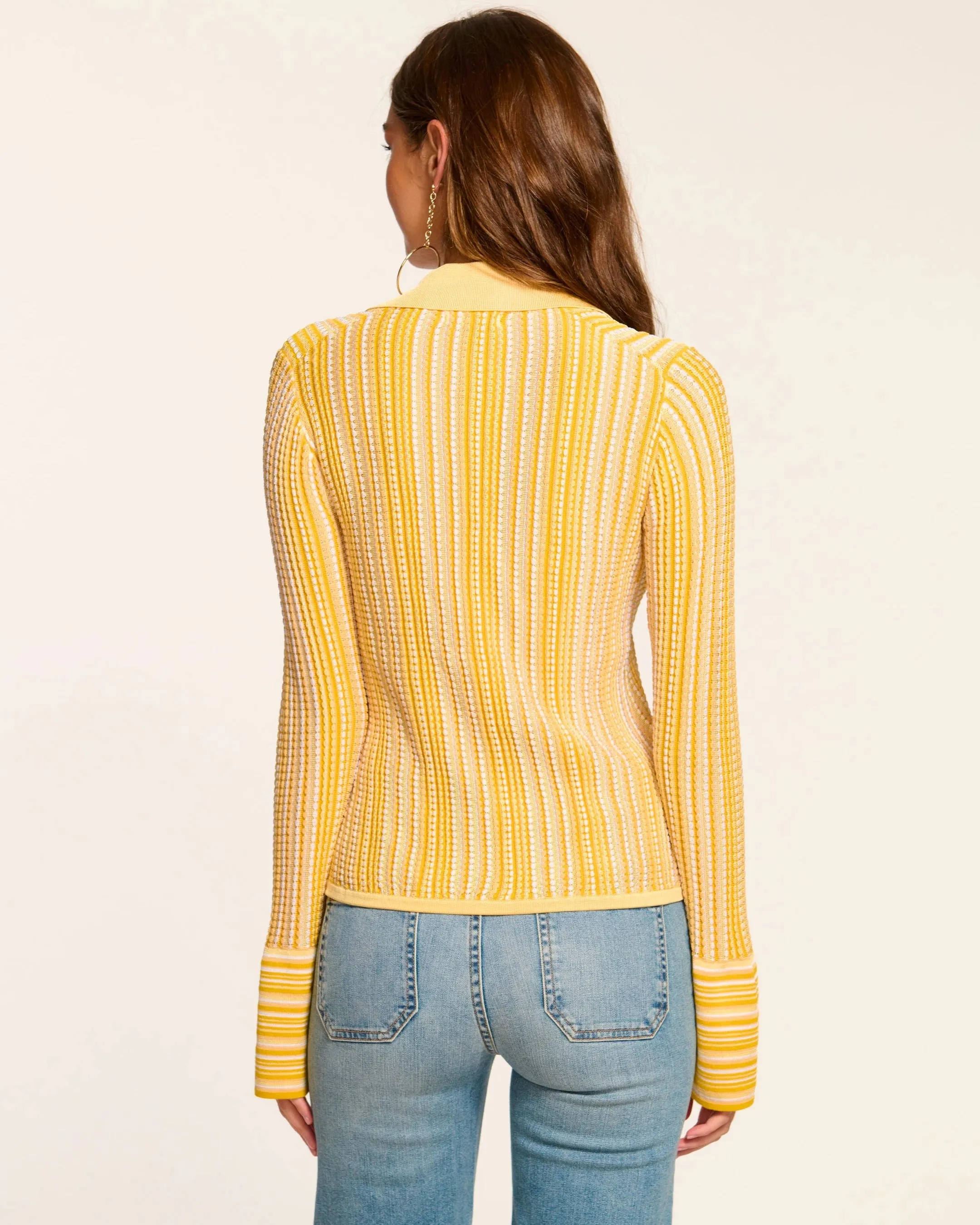 Ramy Brook - Ivana Cardigan Sweater - Daisy Stripe sold by Jessie Boutique product image thumbnail 3