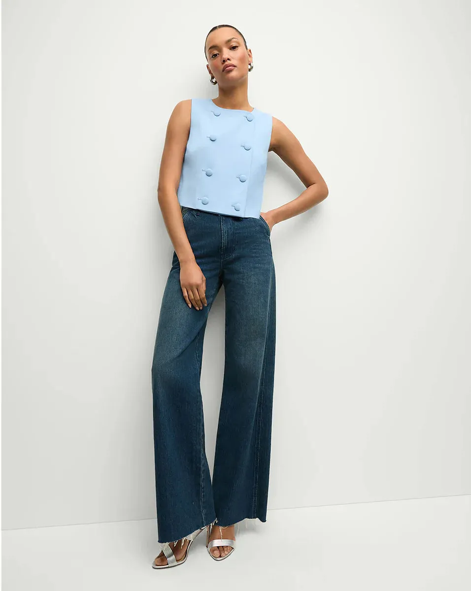 Veronica Beard - Drexley Cropped Vest - Blue Sky sold by Jessie Boutique product image thumbnail 3